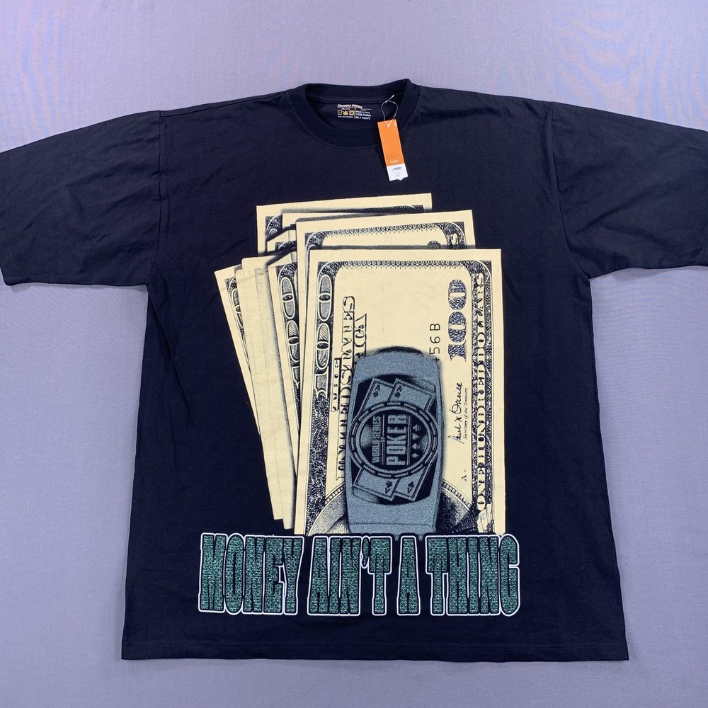Russo Wear Shirt‎ Mens 3XL Black Money Ain't A Thing Poker WSOP Graphic Tee
